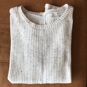 Waffle knit long sleeve shirt